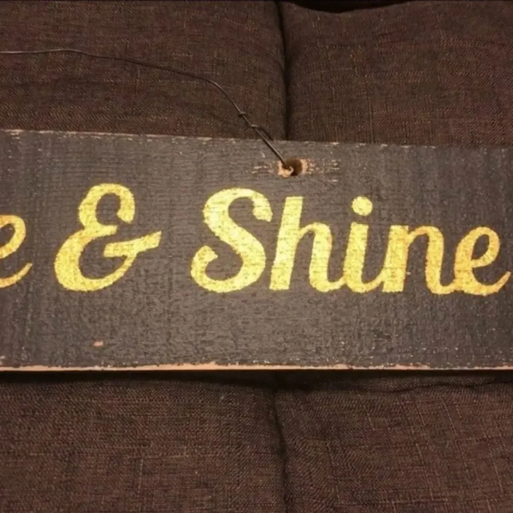 Tilly's Sparkle & Shine Yellow & Brown Rustic Wooden Artsy Sign Decor